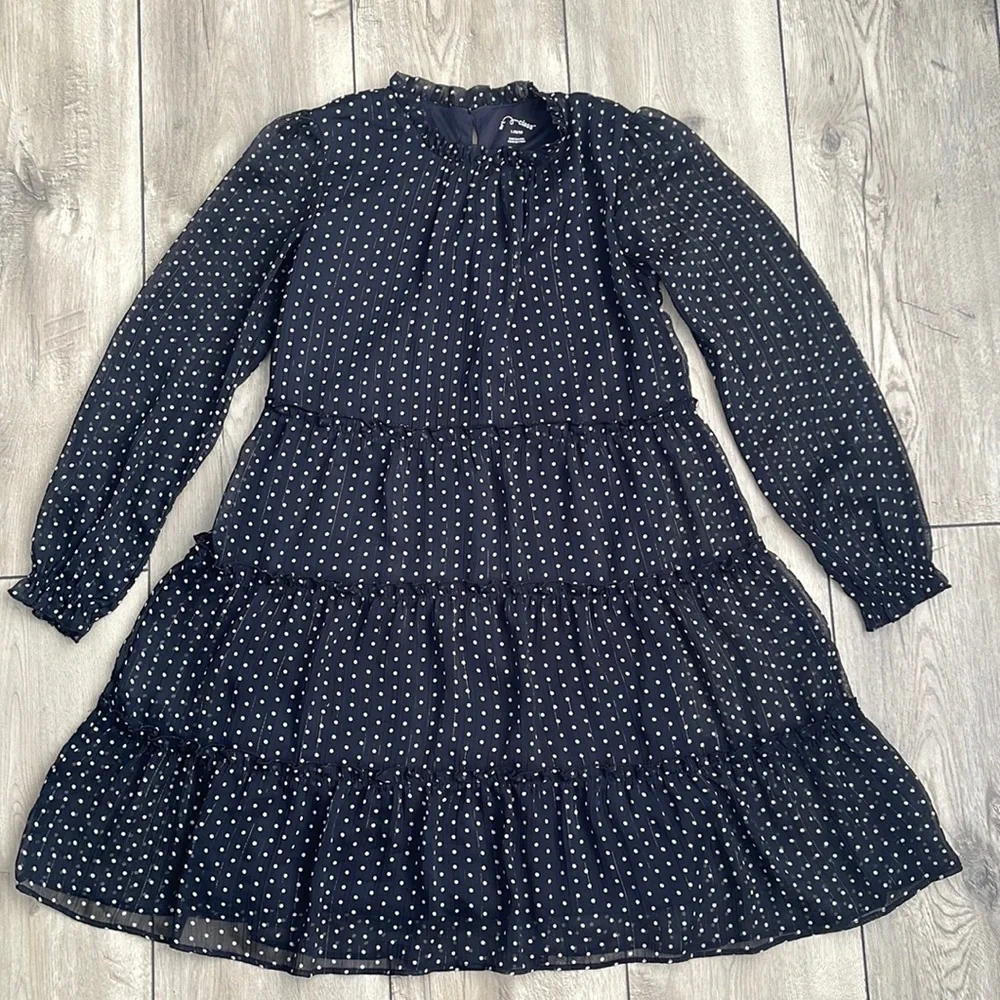Art Class Girls’ Mock Neck Chiffon Long Sleeve Dress Size L (10/12)